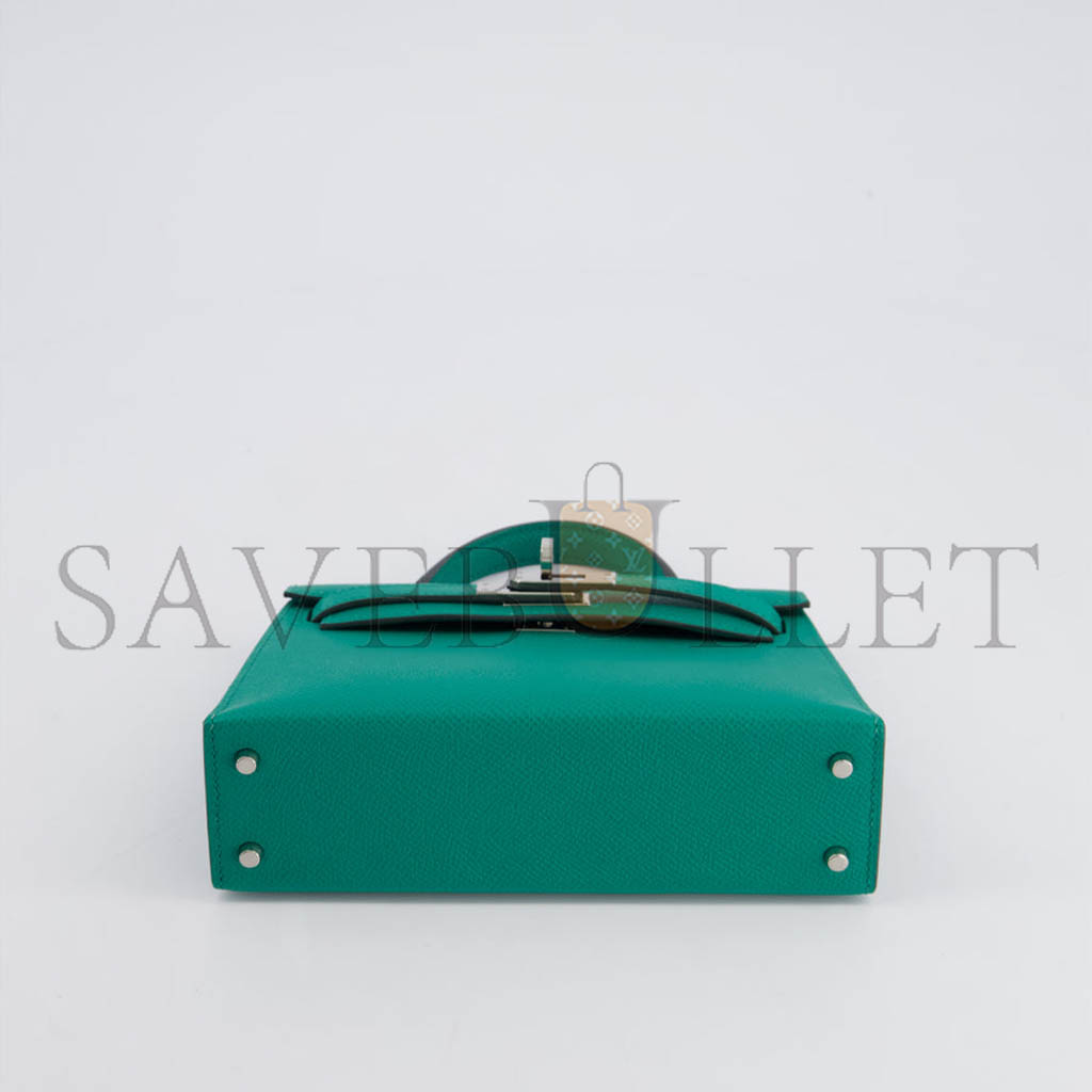 H**mes mini kelly ii bag epsom malachite (19*12*5.5cm)